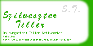 szilveszter tiller business card